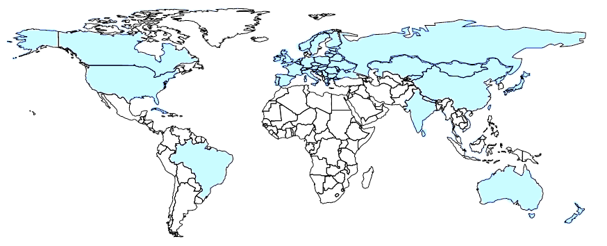 World map modified from https://upload.wikimedia.org/wikipedia/commons/6/6f/World_Map.svg license at https://creativecommons.org/licenses/by-sa/3.0/